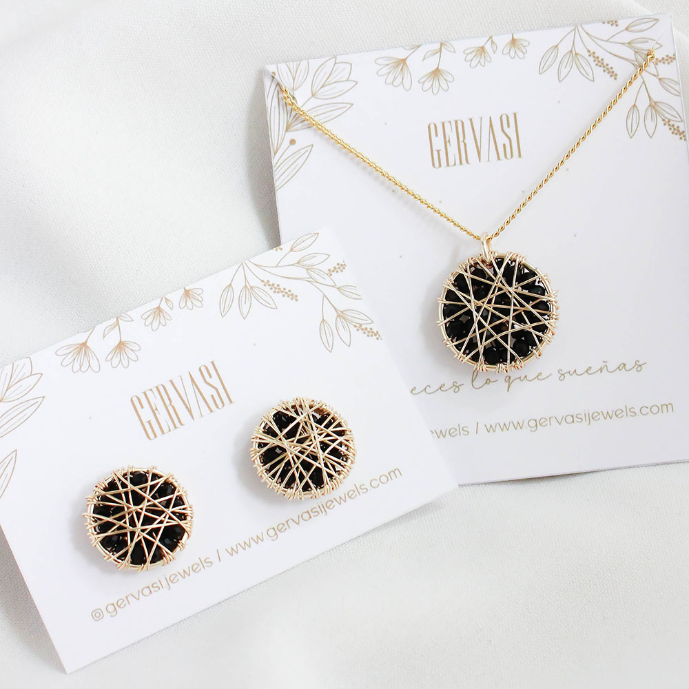 Juego Atrapasueño - Collar + Aros / Negro