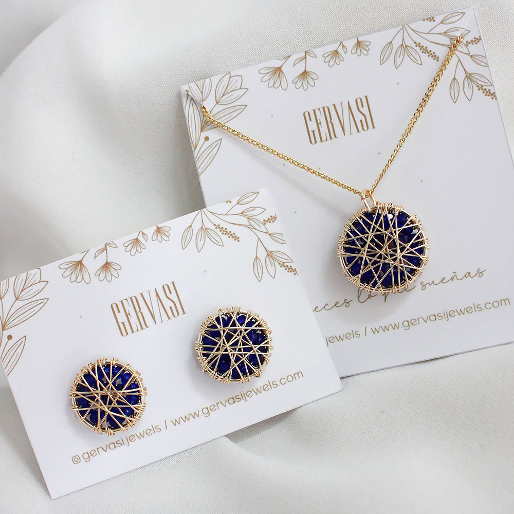 Juego Atrapasueño - Collar + Aros / Azul