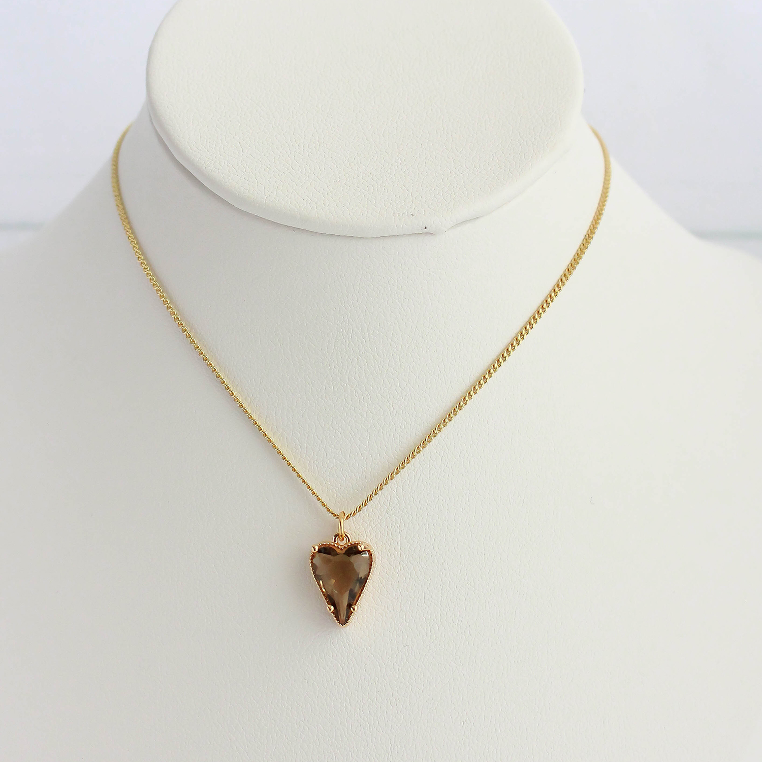 Collar corazón - Café