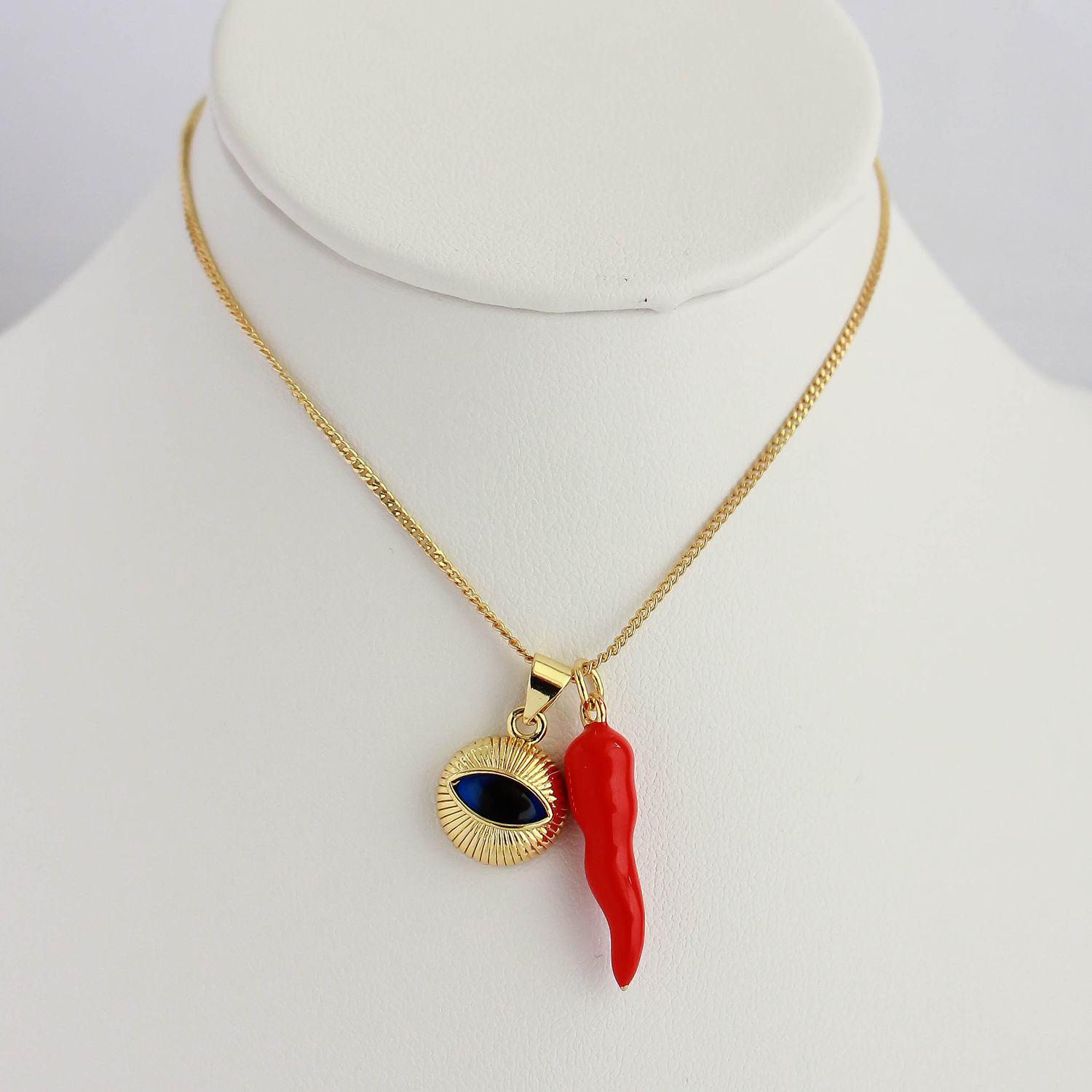 Collar - Ojo turco & Ají rojo
