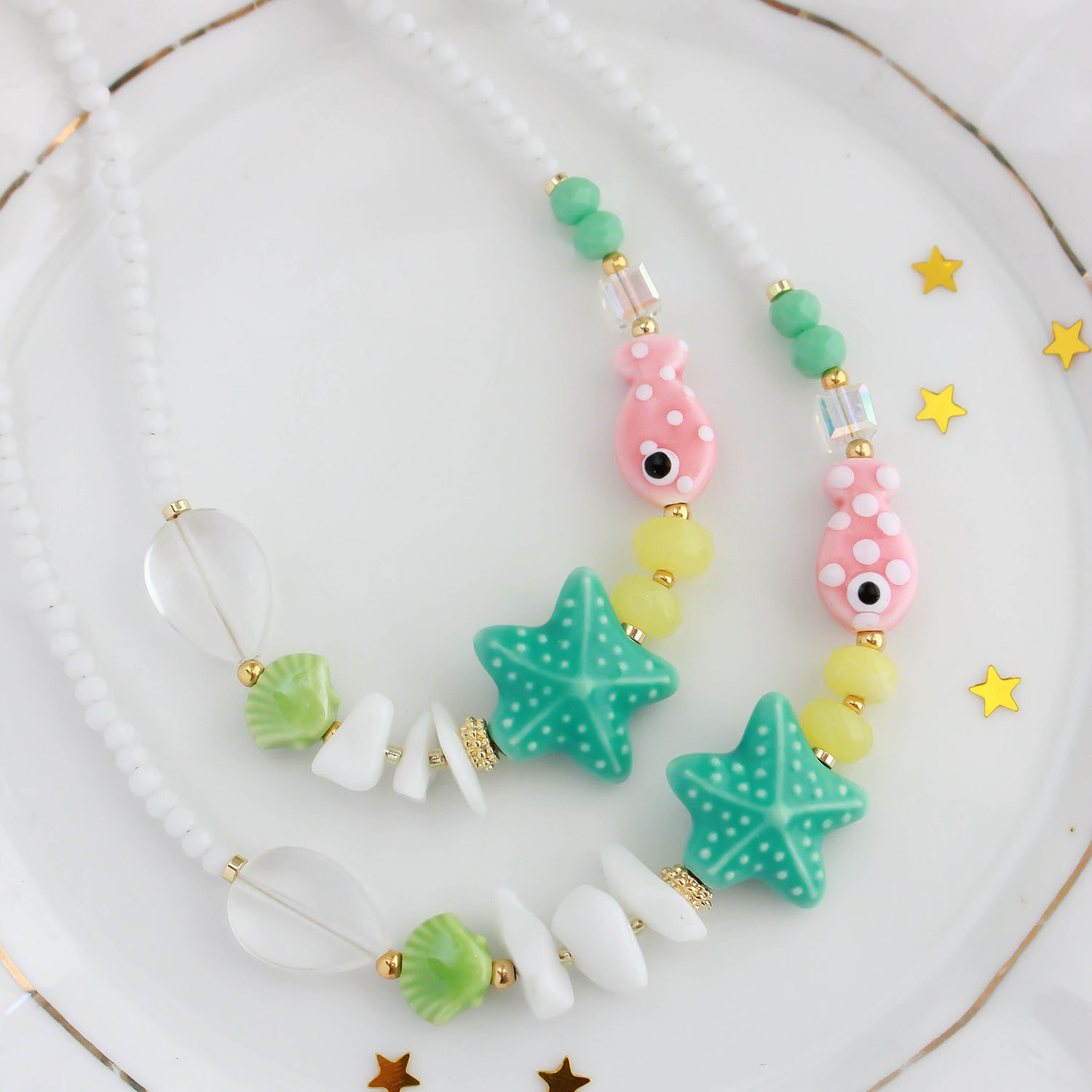 Collar Marino - Rosado & Turquesa