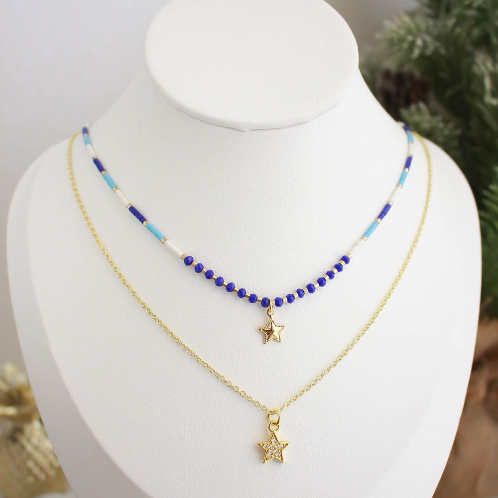 Choker doble - Azul