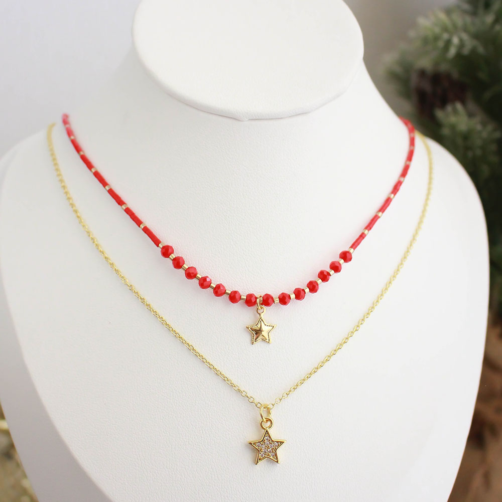 Choker doble - Rojo