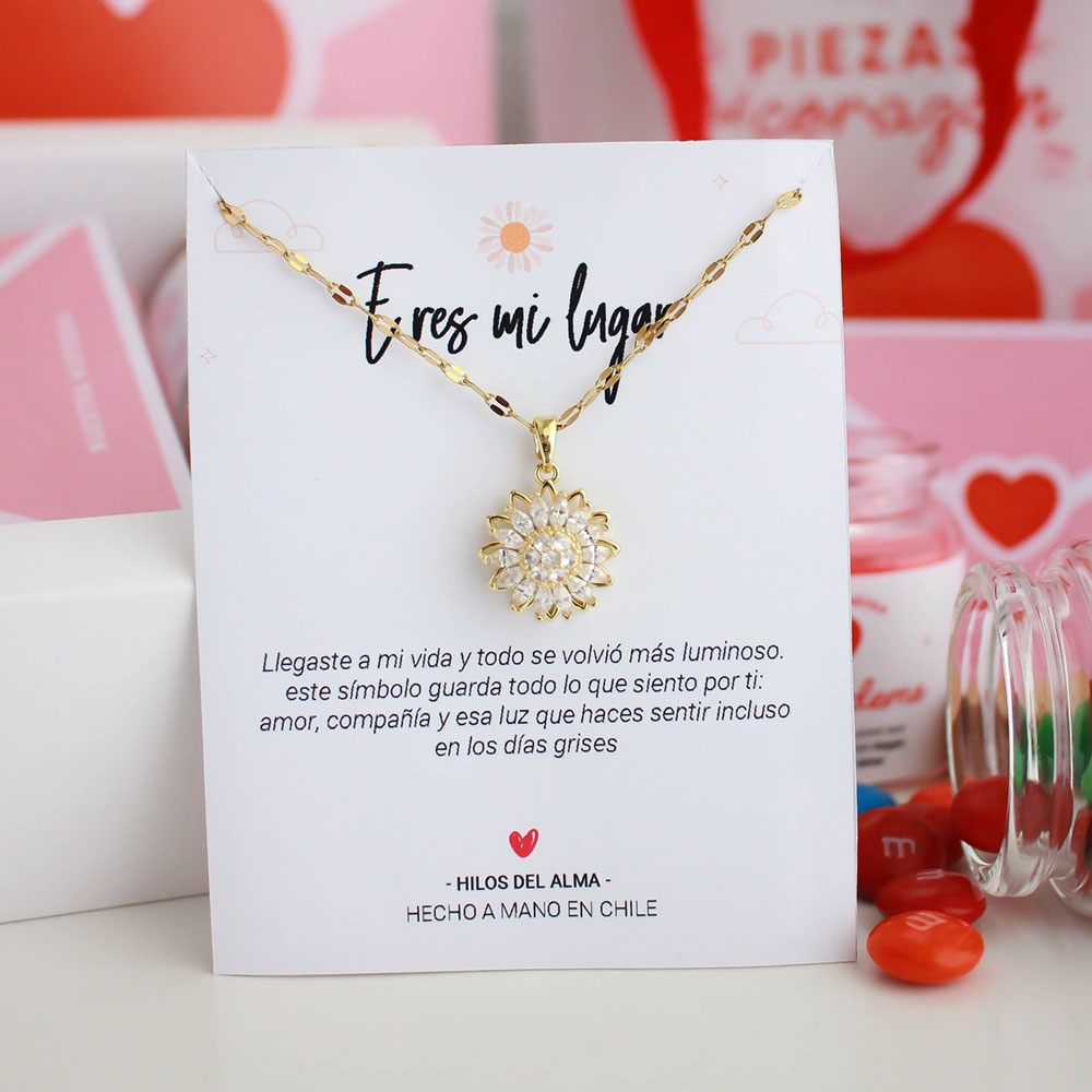 Box San Valentín - Collar de Girasol Giratorio