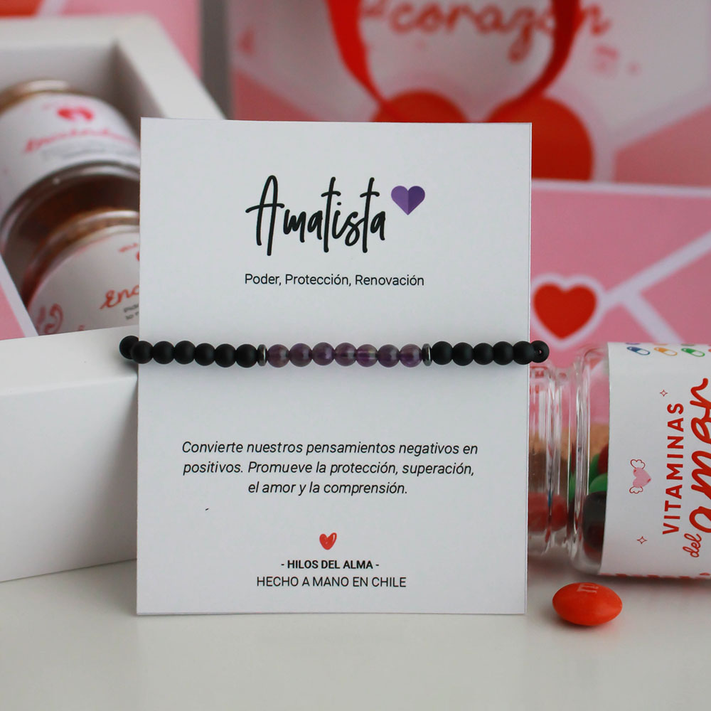 Box San Valentín - Amatista (Pulsera Unisex)