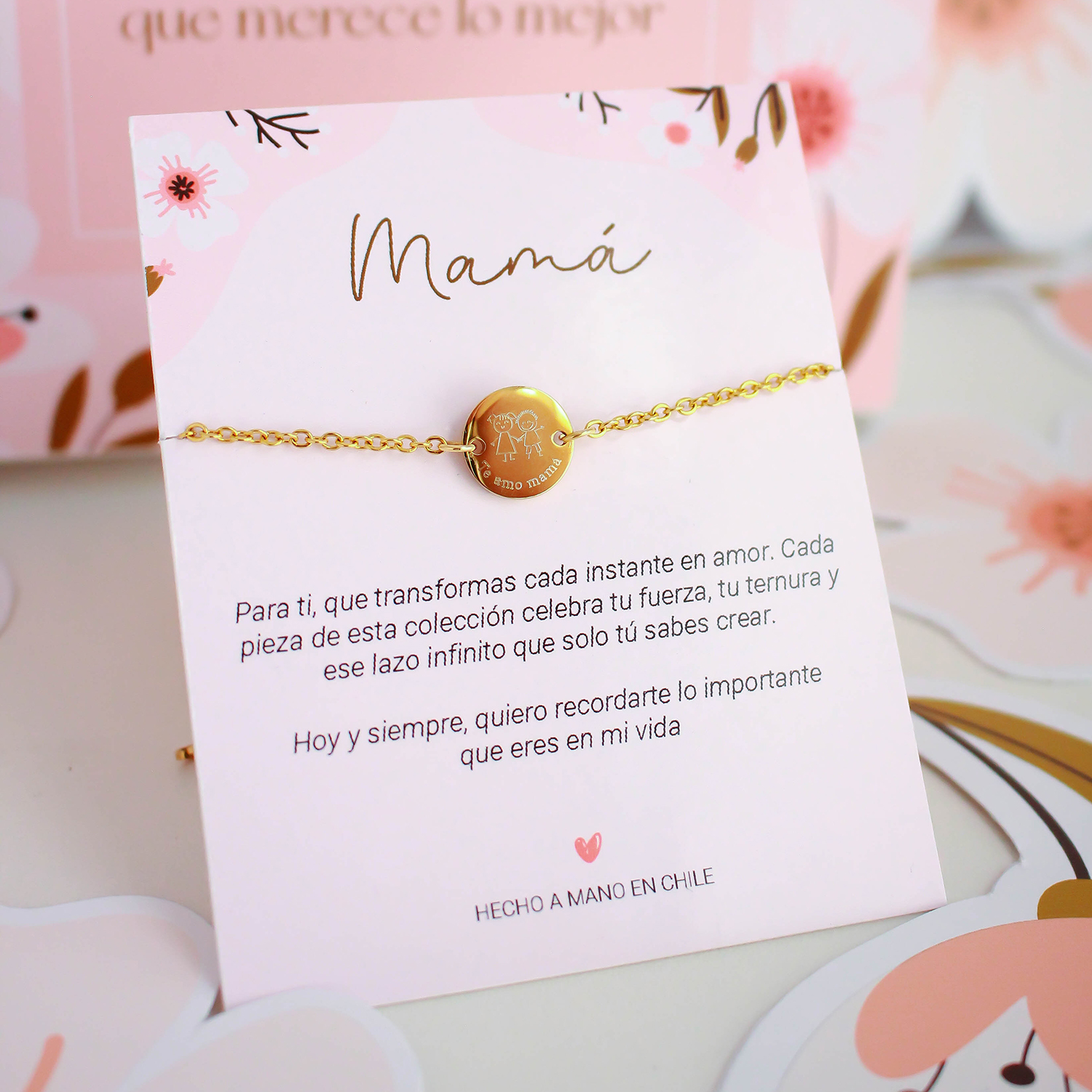 Box mamá - Pulsera dorada
