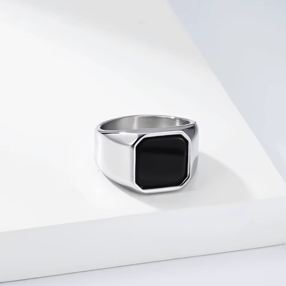Anillo eros - Plateado negro